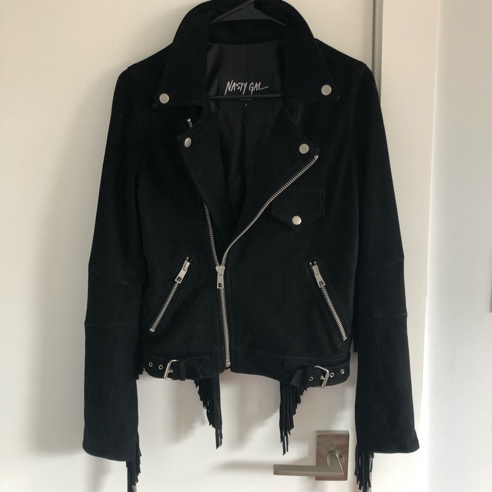 Nasty Gal Suede Fringe Jacket